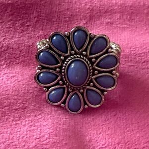 Sterling-Style Purple Floral Cluster Ring - Women Jewelry